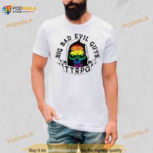 Big Bad Evil Guys Ttrpg Skull Pride Logo Shirt 2