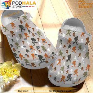 Big Foot White 3D Crocs Patteren, Funny Crocs