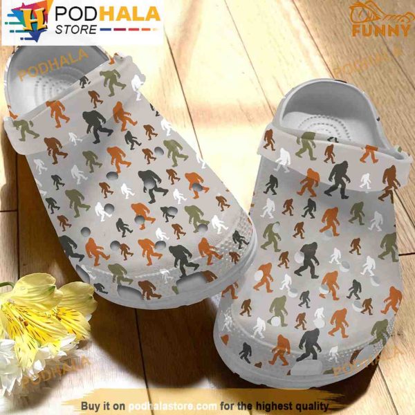 Big Foot White 3D Crocs Patteren, Funny Crocs