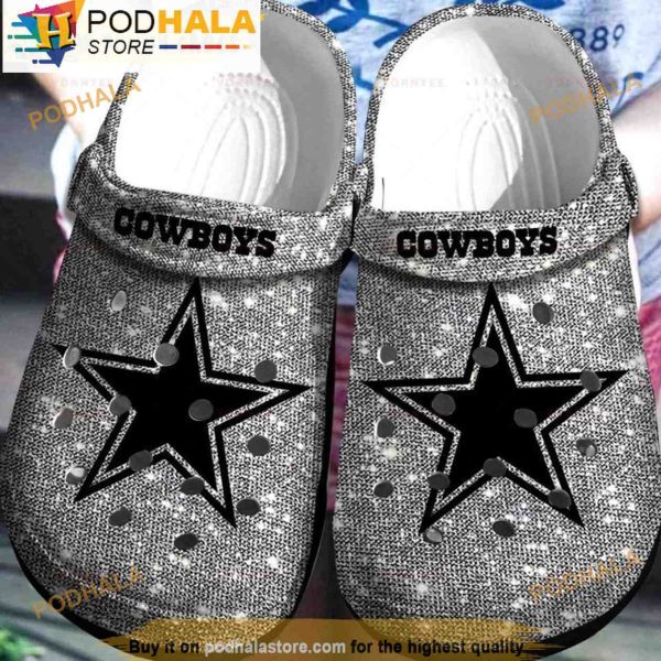 Big Logo Dallas Cowboys Grey 3D Crocs, Funny Crocs