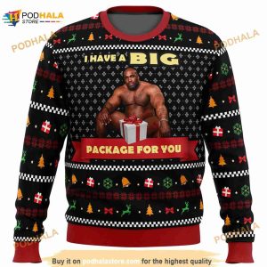 Big Package Barry Wood Meme Knitted Christmas 3D Funny Ugly Sweater