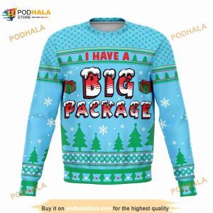 Big Package Naughty Meme Holiday Ugly Christmas Sweater, Funny Xmas Gifts