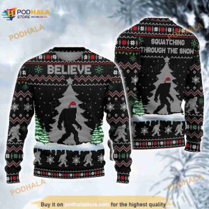 Bigfoot Christmas Funny Ugly Sweater, Bigfoot Lover Xmas Funny Ugly Sweater