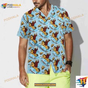 Bigfoot Hawaiian Shirt, Bigfoot Cowboy Giddy Up Hawaiian Shirt