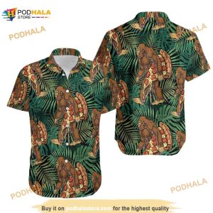 Bigfoot Like Pizza Camping Tropical Hawaiian Shirt, Button Up Aloha Shirt