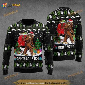 Bigfoot Santasquatch Christmas 3D Funny Ugly Sweater