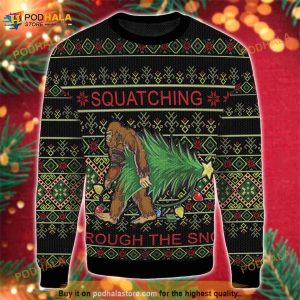 Bigfoot Snow Christmas Ugly 3D Funny Ugly Sweater