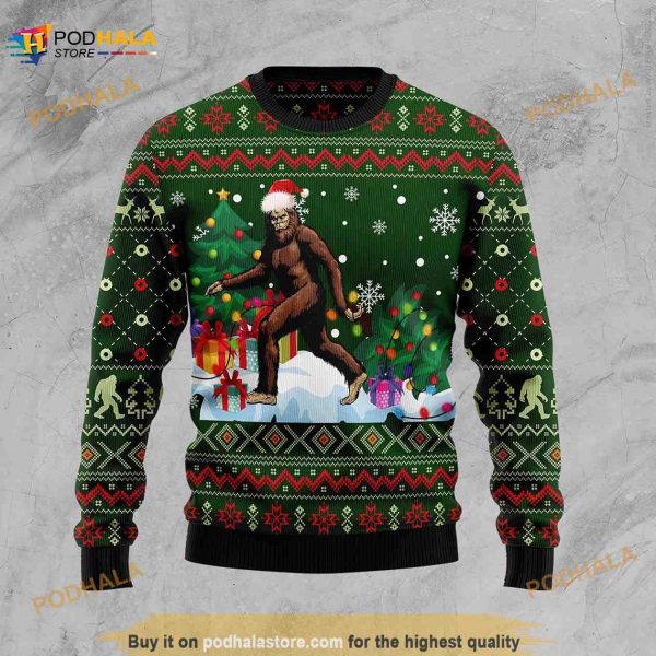 Bigfoot Snow Xmas 3D Ugly Christmas Sweater