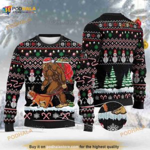 Bigfoot Ugly Bulldog Bigfoot Christmas ugly Sweater, Bulldog Sweater, Christmas Gifts