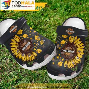 Biker Sunflower Gifts 3D Crocs Slippers, Funny Crocs