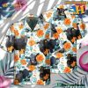 Black Angus Cow Orange Floral Hawaiian Shirt, Cow Lover Hawaiian Shirt