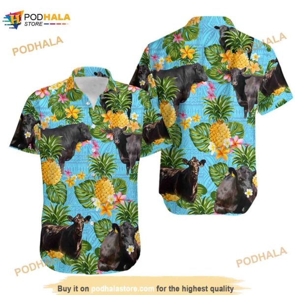Black Angus Hawaii Shirt, Black Angus Cattle Lovers Funny Hawaiian Shirt
