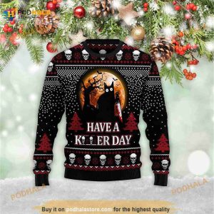 Black Cat Funny Have Day Halloween 3D Ugly Sweater