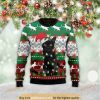 Black Cat Light Christmas Meowy Christmas 3D Ugly Sweater