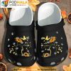 Black Cat Sunflower 3D Crocs, Funny Crocs