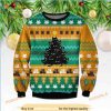 Black Cat Tree Meowy Ugly Christmas Orange Sweater, Tree Meowy Ugly Xmas