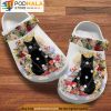 Black Cat With Flower 3D Crocs, Funny Crocs