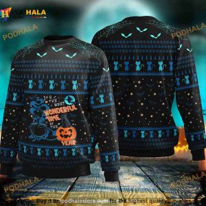 Black Cat Wonderfull Time Of The Year Halloween Ugly Sweater