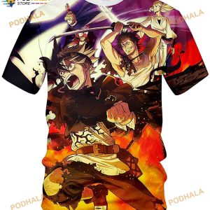 Black Clover Funny Graphic Mens 3D Shirt Anime Cosplay Tee For Youth