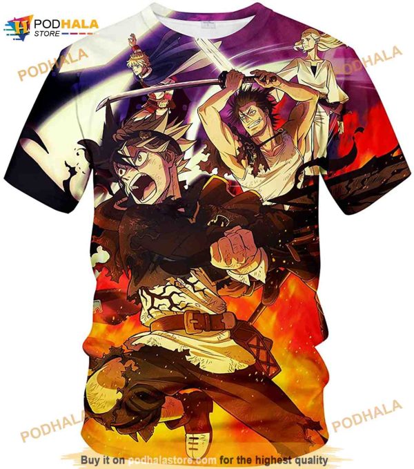 Black Clover Funny Graphic Mens 3D Shirt Anime Cosplay Tee For Youth