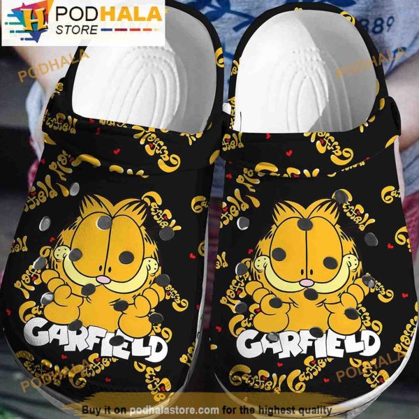Black Garfield 3D Crocs, Funny Crocs