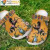 Black Horse Floral 3D Crocs, Funny Crocs