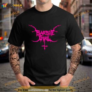 Black Metal Barbie Girl Pink Shirt