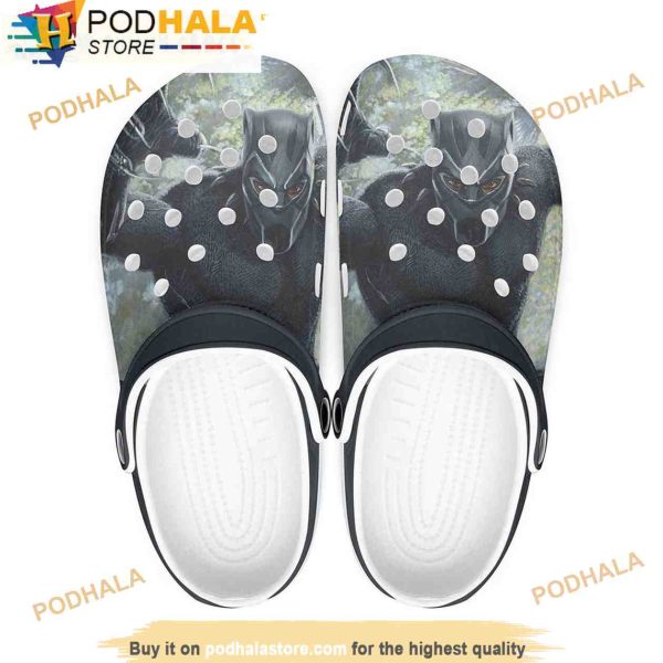 Black Panther 3D Crocs Clog Shoes, Funny Crocs