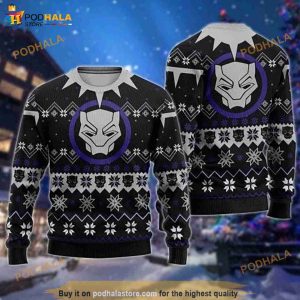 Black Panthers Wakanda Forever Ugly Knitted Christmas 3D Ugly Sweater