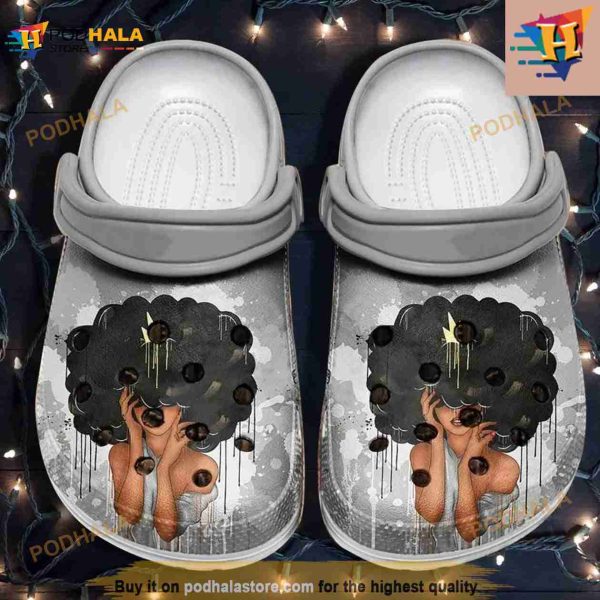 Black Queen Clogs For Black Mom Beautiful Hair Black Girl Crocs Clog Shoes