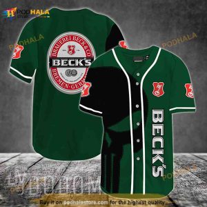 Black Skull Beck's 3D Baseball Jersey