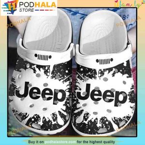 Black White Jeep 3D Crocs, Funny Crocs