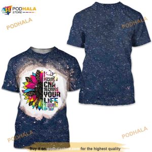 Bleached I Became A CNA Because Your Life Is Worth My Time Sunflower Nurse 3D Shirt