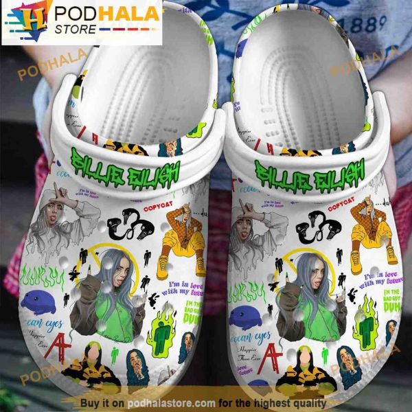 Blile Elish Music 3D Crocs Clog Shoes, Funny Crocs