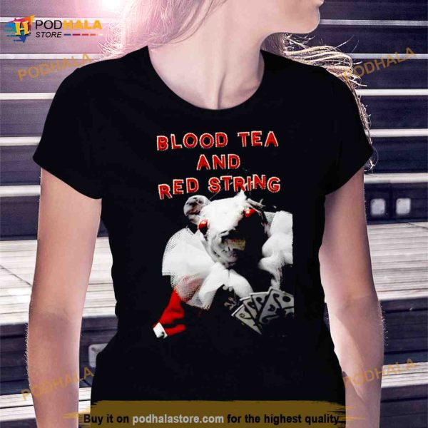 Blood Tea And Red String White Mouse With Cards Shirt