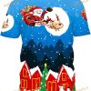 Blouse Tops Christmas Funny Printed Youth Slim 3D Shirt