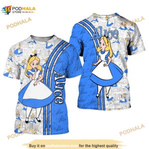 Blue Alice In Wonderland Cross Comic Book Patterns Disney 3D Shirt