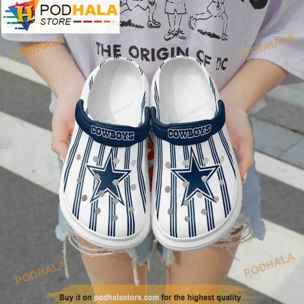 Blue Borders Dallas Cowboys 3D Crocs Slippers, Funny Crocs