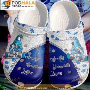 Blue Dwarfs Puzzle Acccept Understand Love 3D Crocs, Funny Crocs