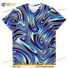 Blue Liquid Waves Swirls Psychedelic Illusion Paint Effect 3D Shirt