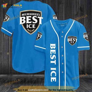 Blue Milwaukee's Best Ice 3D Baseball Jersey