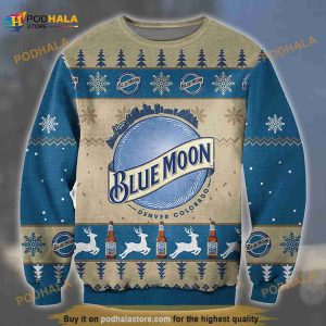 Blue Moon Christmas 3D Ugly Sweater