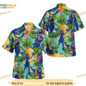 Blue Muppet Hawaiian Shirt, Tropical Island Fashion Summer Style Shirt