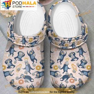 Blue Sloths At The Partys Funny 3D Crocs, Funny Crocs