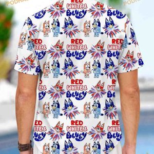 Bluey And Bingo Hawaiian Shirt, Bluey Family Shirt, Independence Day Gift
