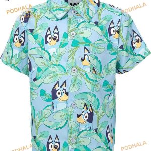 Bluey And Bingo Hawaiian Shirt, Vacation Gift, Bluey And Bingo Shirt, Blueydad Characters