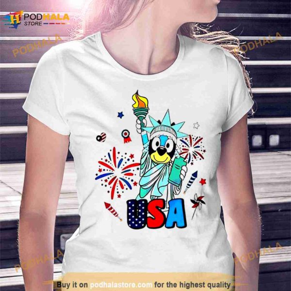 Bluey Bandit Heeler I’m Here For The Snacks And Freedom Bluey July Fourth Shirt