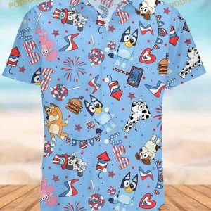 Bluey Family Hawaii Shirt, Blueydad Characters Shirt, Blueydad Bingo Shirt
