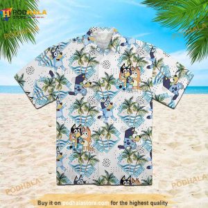 Bluey Family Hawaiian Shirt, Blueydad Family Birthday Gift, Bandit Shirt