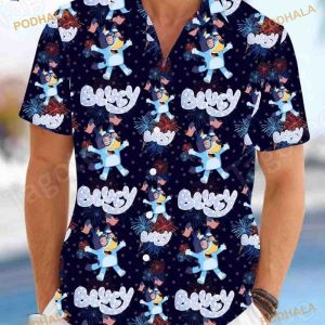 Bluey Family Hawaiian Shirt, Vacation Shirt, 4th Of July Gifts